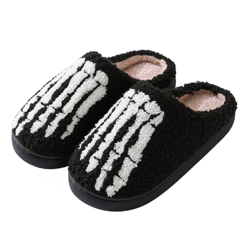 Pupperz Seasonal Embroidered Skeleton Slippers