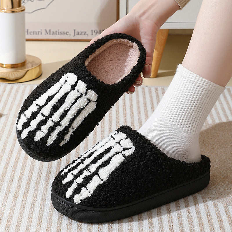 Pupperz Seasonal Embroidered Skeleton Slippers