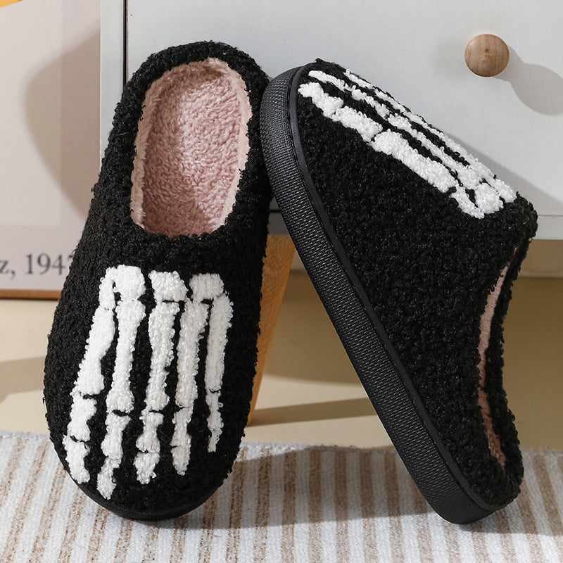 Pupperz Seasonal Embroidered Skeleton Slippers
