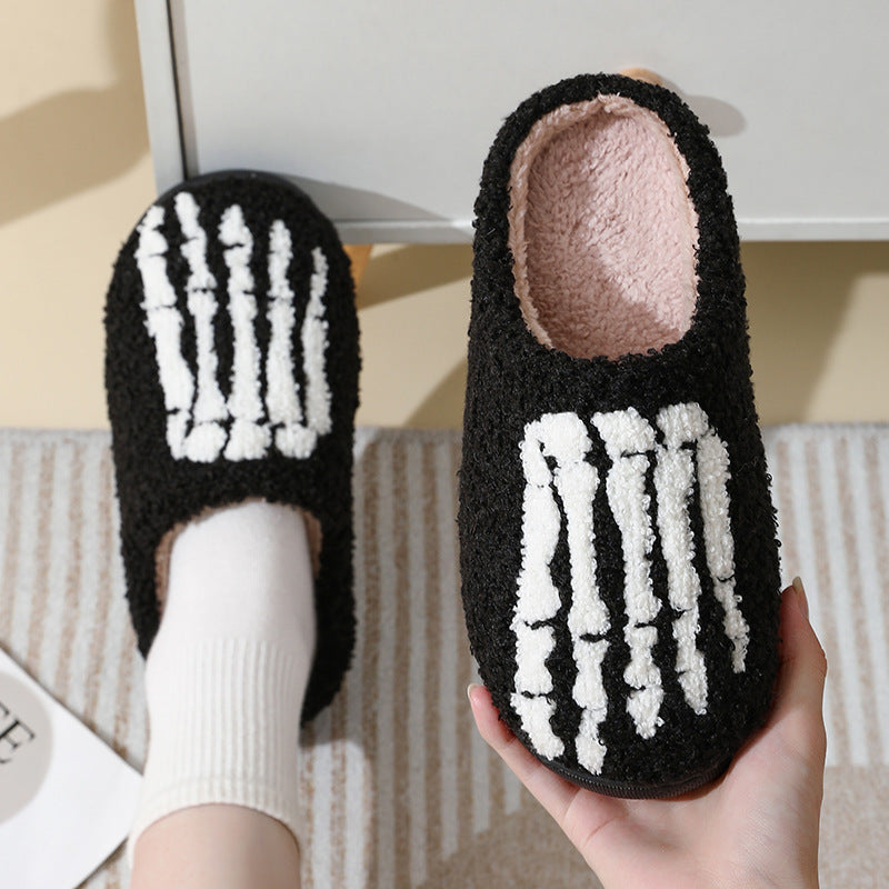 Pupperz Seasonal Embroidered Skeleton Slippers