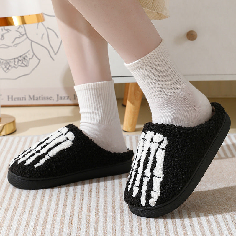 Pupperz Seasonal Embroidered Skeleton Slippers
